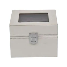 گلاس اوپر کے ساتھ وائٹ 2 واچ باکس