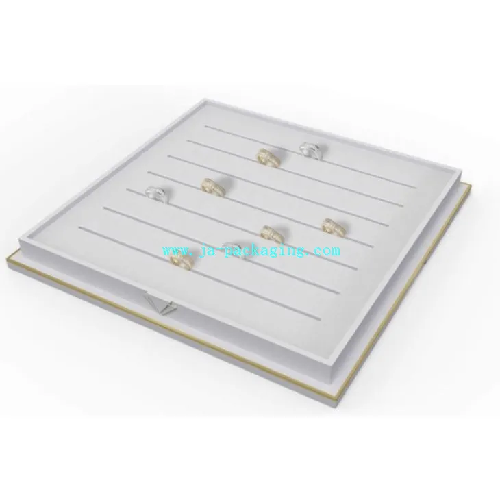 پیتل میٹل فریم کے ساتھ سفید لپیٹنے والی رنگ ٹرے۔